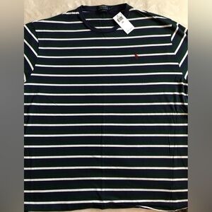 Polo by Ralph Lauren Hamptons Navy, Hunter and White Striped Tee Shirt